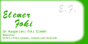 elemer foki business card