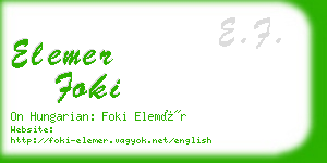 elemer foki business card